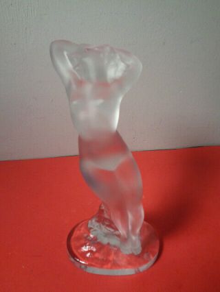 Lalique Clear & Frosted Nude Dancer " Danseuse " Figurine Made In France (9.  25 ")