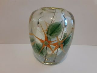 Orient And Flume Paperweight Art Glass Vase J.  Dewit