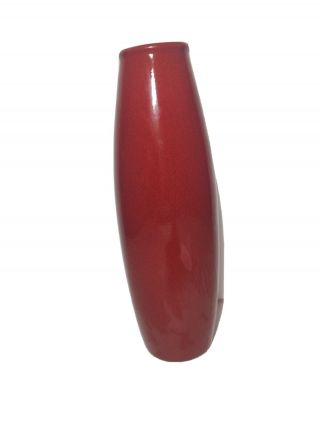 Vintage Scheurich Amano Art Pottery Torpedo Vase Oxblood Red 629 - 27 Germany Euc