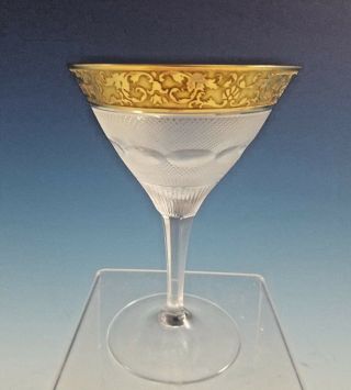 Moser Splendid Gold Crystal Glass Champagne / Sherbet Goblet 5 3/4 "