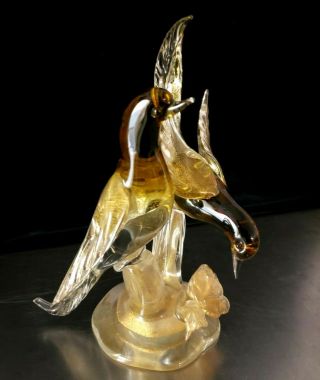 Salviati Murano Amber Sommerso Gold Flecks Italian Art Glass 11 