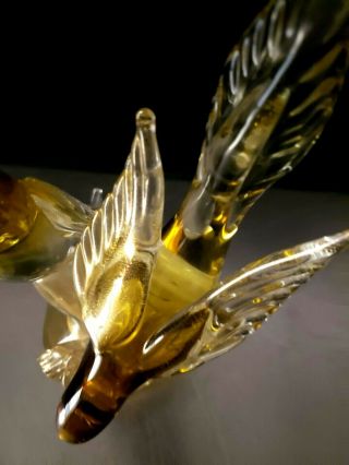 Salviati Murano Amber Sommerso Gold Flecks Italian Art Glass 11 