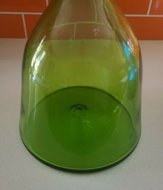 VINTAGE MID CENTURY BLENKO WAYNE HUSTED GLASS DECANTER Green with Stopper 2