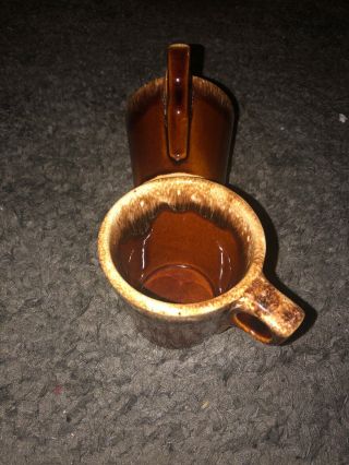 Hull Vintage Oven Proof Brown Drip Glazed Coffee Mug Usa Set Of 2