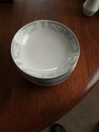 Set Of 8 Sheffield Blue Whisper Porcelain Fine China Fruit Dessert Bowls