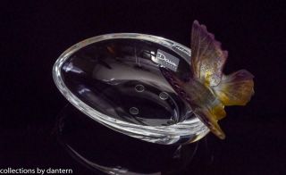 Daum Pate de Verre Butterfly & Clear Crystal Ornamental Ring Dish 2