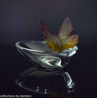Daum Pate de Verre Butterfly & Clear Crystal Ornamental Ring Dish 3