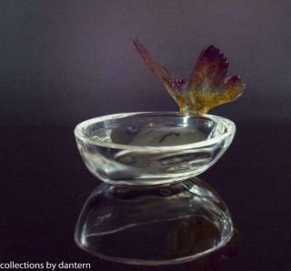 Daum Pate de Verre Butterfly & Clear Crystal Ornamental Ring Dish 4