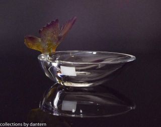 Daum Pate de Verre Butterfly & Clear Crystal Ornamental Ring Dish 5