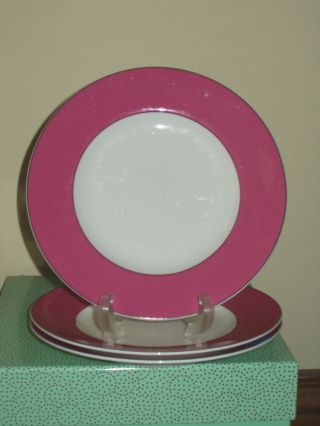 Three Kate Spade York Lenox Rutherford Circle Pink Plates - 9 1/2 "
