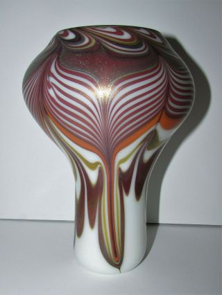 Early 1974 Signed Orient And Flume Iridescent Art Glass Vase 778