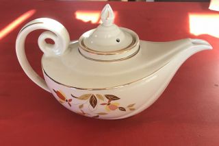 Vtg Halls Autumn Leaf Jewel Tea Alladin Teapot W/lid & Infuser