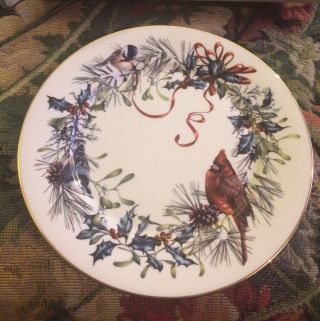 Lenox Winter Greetings Dinner Plate 11 " Birds Cardinal Holly