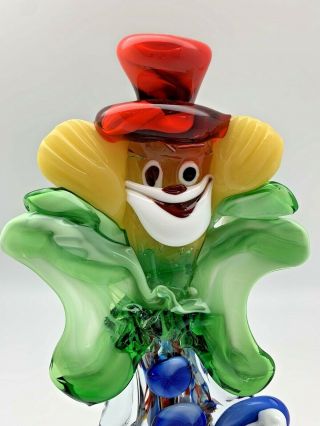 Vintage Murano Glass Clown Accordion Figurine 12 
