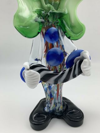 Vintage Murano Glass Clown Accordion Figurine 12 