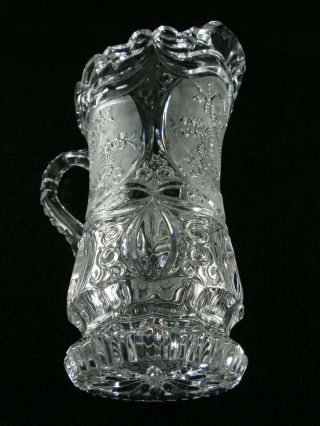 Rare 19th C BACCARAT Crystal Chinoiserie Water Pitcher w/ Dragon Medallions 6