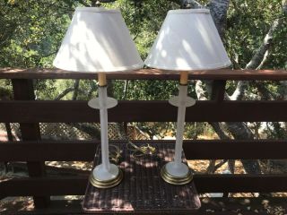 Vintage Frederick Cooper Murano Frosted Art Glass Table Lamps