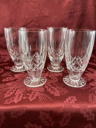 Waterford Crystal Lismore Set 4 Footed Ice Teas Glasses