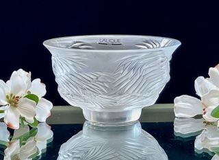 Lalique Kelapa French Crystal Bowl Signed Gorgeous