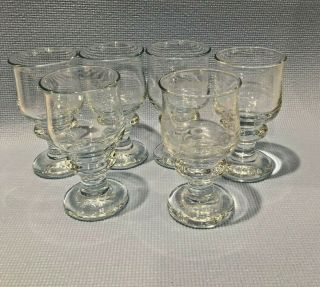 6 Vintage Signed Holmegaard Hg Bang Per Lutken Denmark Studio Art Glass Goblets