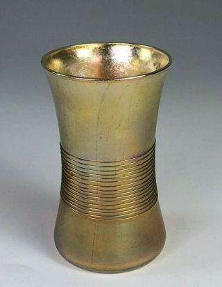 Lovely Louis Comfort Tiffany Threaded Gold Favrile Vase 2