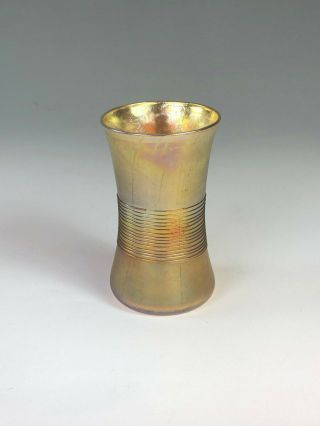 Lovely Louis Comfort Tiffany Threaded Gold Favrile Vase 3