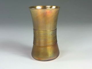 Lovely Louis Comfort Tiffany Threaded Gold Favrile Vase 4