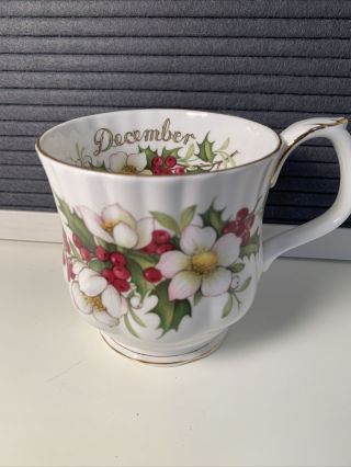 Royal Albert Bone China Flower Of The Month December Christmas Rose Cup England