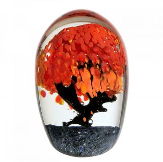 Stunning Murano Sommerso Autumn Art Glass Tree Of Life Sculpture Gift Idea