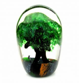 Stunning Murano Sommerso Green Art Glass Tree Of Life Sculpture Gift Idea