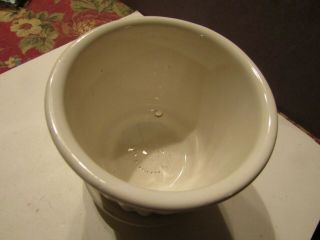 Vintage White McCoy Bamboo Flower Pot with Attached Saucer 4 