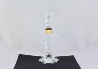 Moser Candle Stick Holder “esprit” Gorgeous Crystal Glass With 24k Gold -