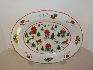 “the Joy Of Christmas” Jamestown China Oval Serving Platter 13 5/8” - Nib