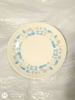 Royal China Set Of 6 Blue Heaven Mid - Century Atomic Bread & Butter Plates