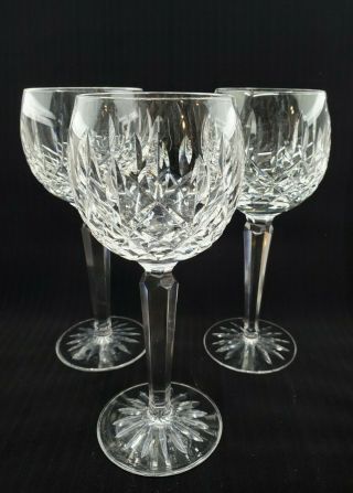 Waterford Crystal Ireland Lismore Set Of 6 Wine Hock Goblets
