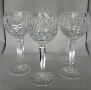 Waterford Crystal Ireland Lismore Set Of 6 Wine Hock Goblets 2