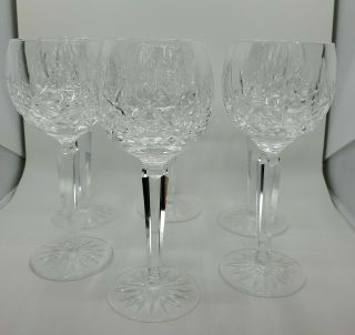 Waterford Crystal Ireland Lismore Set Of 6 Wine Hock Goblets 5