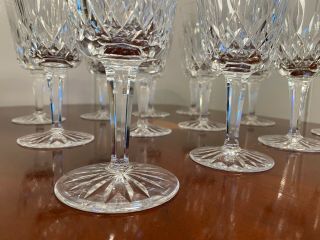 Set of 8 Vintage WATERFORD CRYSTAL Lismore Water Wine Goblets Glasses 6 - 7/8 