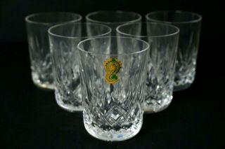 Set Of 6 Waterford Crystal Lismore 5 Oz Glasses Tumblers 3 1/2 " Old Fashioned