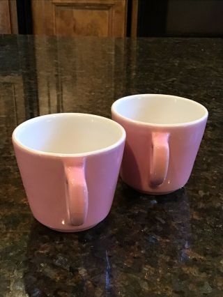 Set Of 2 Vintage Pink Buffalo China Restaurant Ware Mug Cup Embossed Logo 2