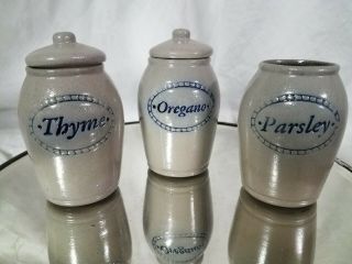 Rowe Pottery Lidded Spice Canisters Containers Cambridge Wi