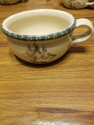 Euc Home And Garden Party Magnolia Soup Bowl Mug Stoneware 2000 Hand Made In Usa