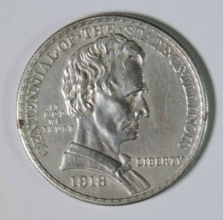 1918 Lincoln Illinois Commemorative Silver Half Dollar