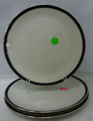 American Manor China Ebony 476 Pattern Salad Plate - Set Of Three (3) - 8 - 1/8 "