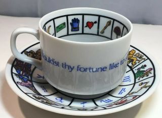 Vintage Fortune Teller’s Cup & Saucer Alfred E.  Knobler Japan Porcelain