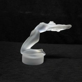 Vintage Signed French Lalique Nude Chrysis Female Frosted Art Glass Figurine
