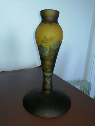 Large Signed Glass Galle Tip Lamp Base