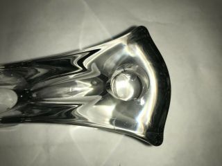 DAUM FRANCE LEAD CRYSTAL GLASS 2 CANDLE MODERNISTIC CANDLE HOLDER V shape /vase 2