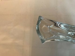 DAUM FRANCE LEAD CRYSTAL GLASS 2 CANDLE MODERNISTIC CANDLE HOLDER V shape /vase 3