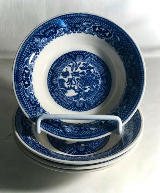 4 Royal China Blue Willow 5 5/8 " Dessert Bowls